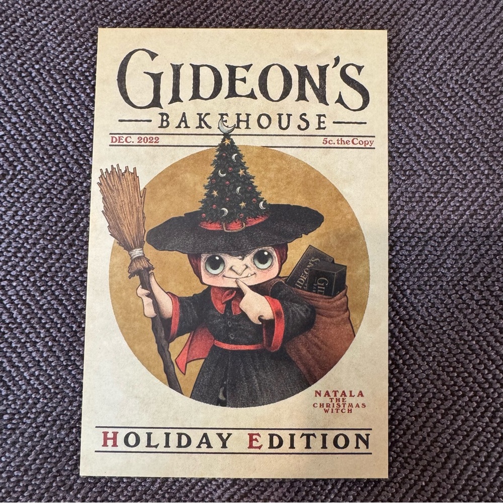 Gideons Bakehouse December 2022 Holiday Edition Natala Menu Card New